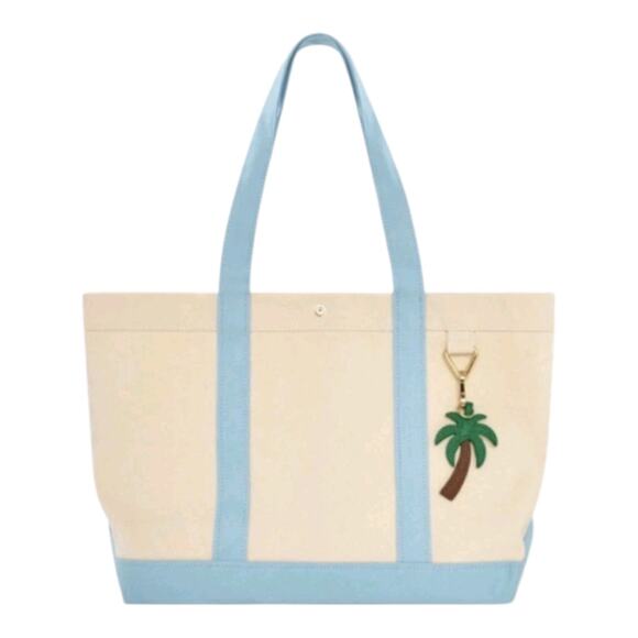 BaubleBar Handbags - BaubleBar Away We Go Tote Bag New Fun Bag Blue And Cream Large